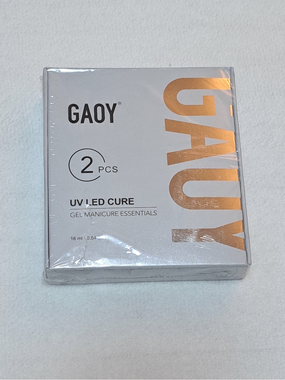 GAOY UV LED Cure Gel Manicure Essentials 2-piece set featuring large 16ml bottle